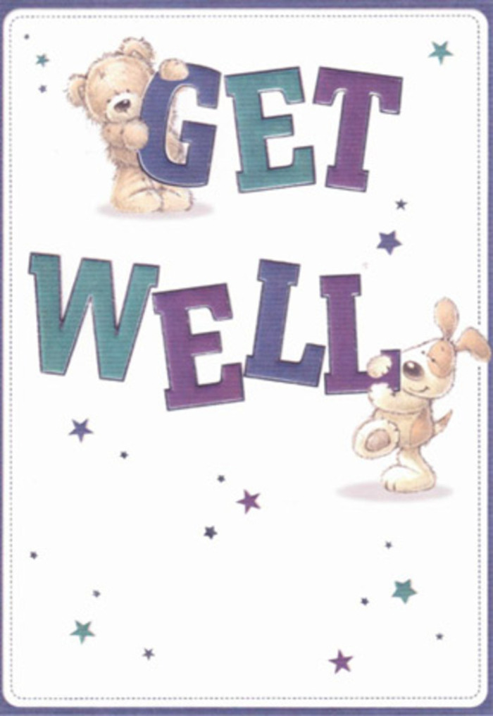 Celebrating sincere encouragement, this get well card's design revolves around the expressive companionship of a soft, friendly bear and a spirited puppy. Playful stars seem to dance around them, sending waves of goodwill across a canvas as clear as a Cobham morning sky. The typography stands tall and bold, shaded with comforting purples and tranquil aquas, grounding the design much like the familiar landmarks surrounding St. Andrew's Church. The tactile qualities-the bear's soft fluff, the velvety depth of the puppy's ears-are so vividly rendered, one might almost feel them with a gentle touch. It is this blend of light and texture that reminds me of arranging flowers beside the meandering River Mole, every element carefully considered for its role in bringing someone comfort. Envision sending this card alongside a lush, fragrant bouquet sourced from a Cobham florist; together, they create a thoughtful, uplifting gesture that brightens recovery and brings the community's heartfelt care right to someone's side.