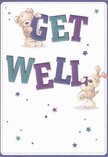 Radiating playful optimism, this vibrant get well card is a true expression of Cobham's nurturing spirit. Two adorable figures-a plush teddy bear and a lively puppy-joyfully support the large, indigo and teal letters spelling 'Get Well,' their personalities shining through each line and brushstroke. Against a gentle cream background, the colours pop with a quiet, encouraging vibrancy, and scattered stars in blues and purples add a sense of whimsical hopefulness. The soft, inviting textures-downy bear fur and velvety puppy ears-invite you to imagine a gentle, comforting embrace. The image embodies not just a wish for wellness, but a tangible kindness, much like the artisanal bouquets prepared daily for same-day delivery by Flowers Cobham. Perfect for anyone in need of a little extra cheer and encouragement during recovery in Cobham, this card is a visual token of care and warmth that bridges any distance.